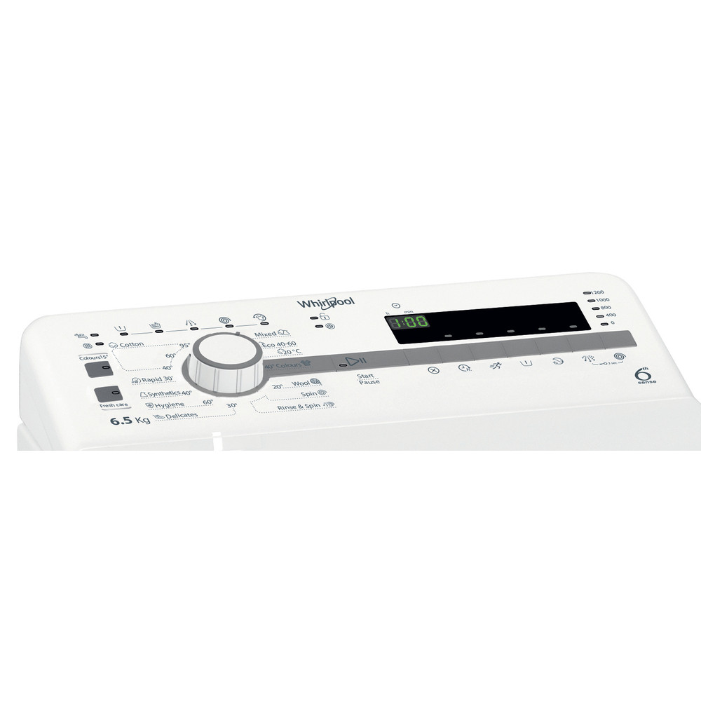 Whirlpool Perilica za rublje Samostojeći TDLR 65230SS EU/N Bijela Gornje punjenje D Control panel