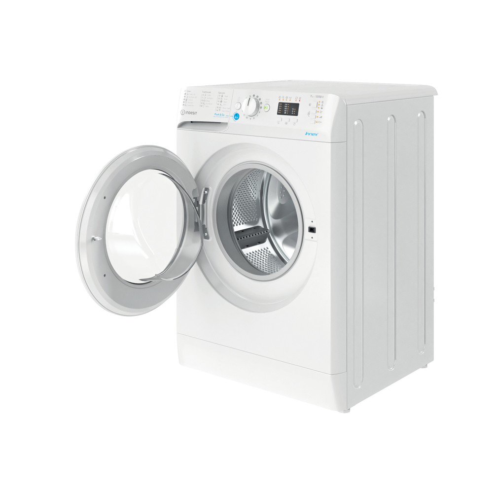 Indesit Perilica za rublje Samostojeći BWA 71252 W EE N Bijela Prednje punjenje E Perspective open