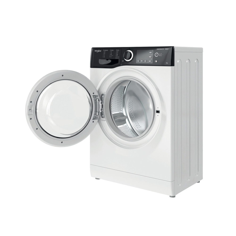 Whirlpool Maşină de spălat rufe Independent WRSB 7259 BB EU Alb Încărcare frontală B Perspective open