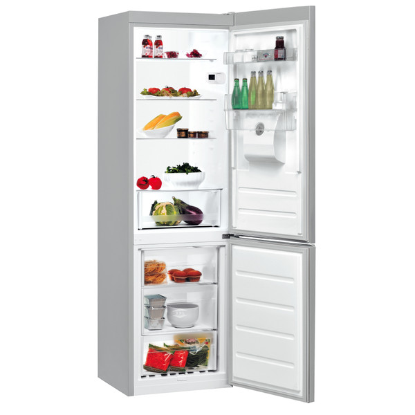 Indesit Kombinacija hladnjaka/zamrzivača Samostojeći LI8 S2E S AQUA Srebrna 2 doors Perspective open