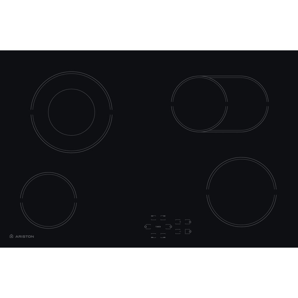 Ariston HOB HR 704 B A Black Radiant vitroceramic Frontal