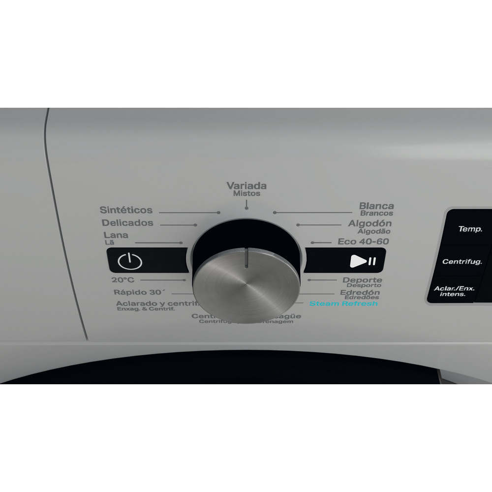 Whirlpool Lavadora Libre instalación FFB 9489 SBV SPT Plata Cargador frontal A Control panel