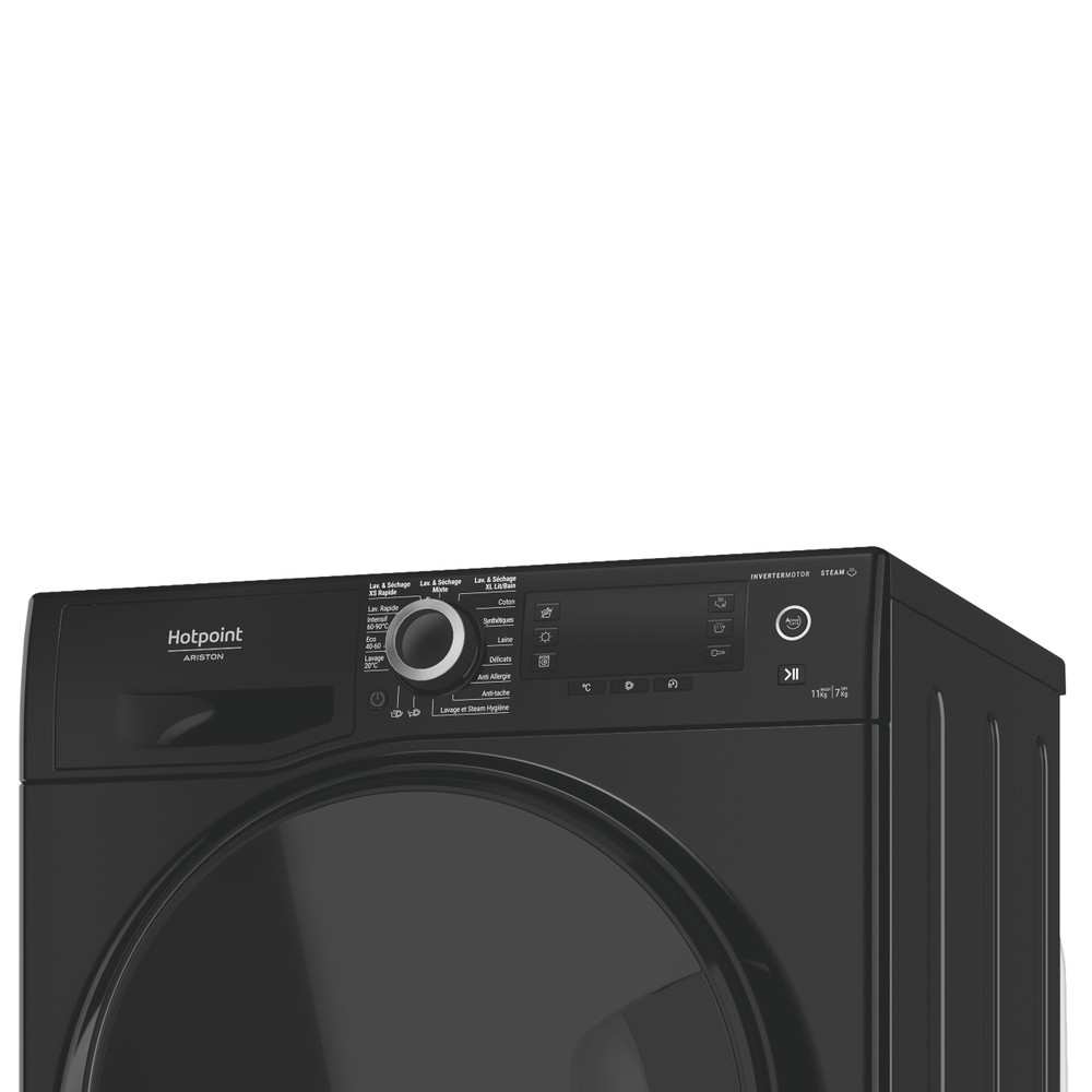 Hotpoint_Ariston Lavante-séchante Pose-libre NDD 117489 BDA FR Noir Lave-linge frontal Lifestyle control panel