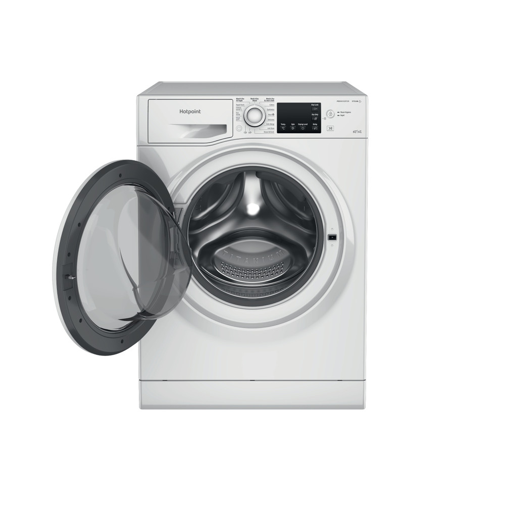 Hotpoint Washer dryer Free-standing NDB 8635 W UK White Front loader Frontal open