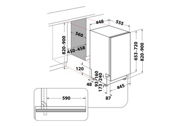 weiページ Вбудована посудомийна машина Whirlpool - WSIO 3O34 PFE X