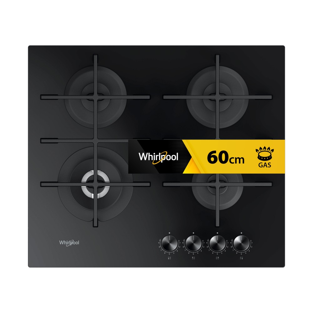 Whirlpool Table de cuisson GOWL 628/NB FR Noir Gaz Frontal
