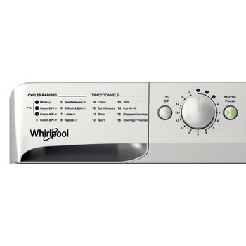 Whirlpool Lave-linge Pose-libre WMTA 7122 S NA Argent Front loader A+++ Control panel