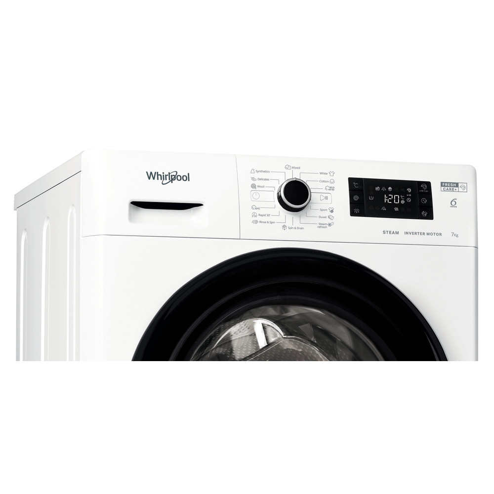 Whirlpool Mosógép Szabadonálló FWSG 71283 BV EE N Fehér Elöltöltős D Control panel