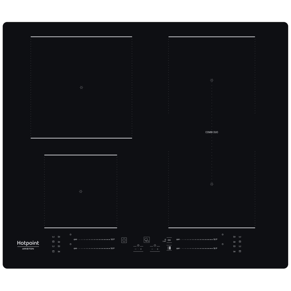 Hotpoint_Ariston Table de cuisson HS 1260B NE Noir Induction vitroceramic Frontal