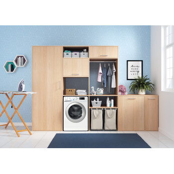 Indesit Máquina de lavar e secar roupa Livre Instalação BDE 107436 WSV SPT Branco Carga Frontal Lifestyle frontal