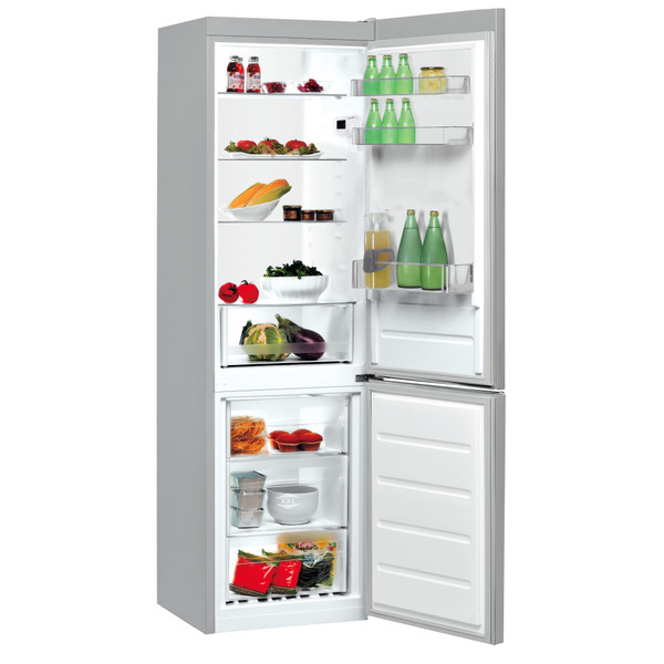 Indesit Hűtő/fagyasztó kombináció Szabadonálló LI8 S2E X Inox 2 doors Perspective open