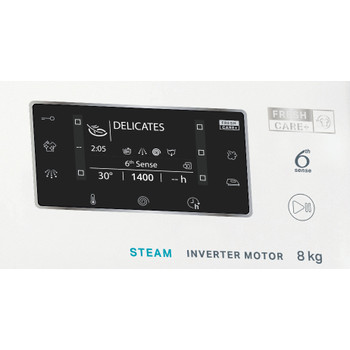 Whirlpool Washing machine Freestanding FFD 8489 BSV UK White Front loader A Control panel