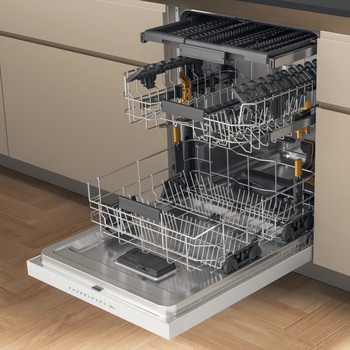 Whirlpool Oppvaskmaskin Frittstående W7U HP33 Under benk D Perspective open