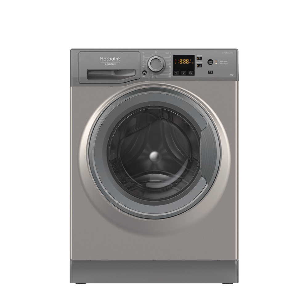 Hotpoint_Ariston Lave-linge Pose-libre NSWM 946 GG FR Graphite Lave-linge frontal A Frontal