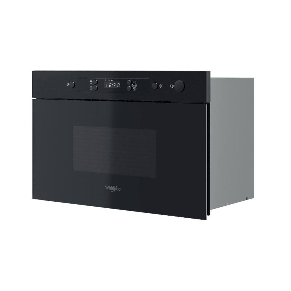 Whirlpool Four à micro-ondes Encastrable MBNA900B Noir Électronique 22 Micro-ondes uniquement 750 Perspective