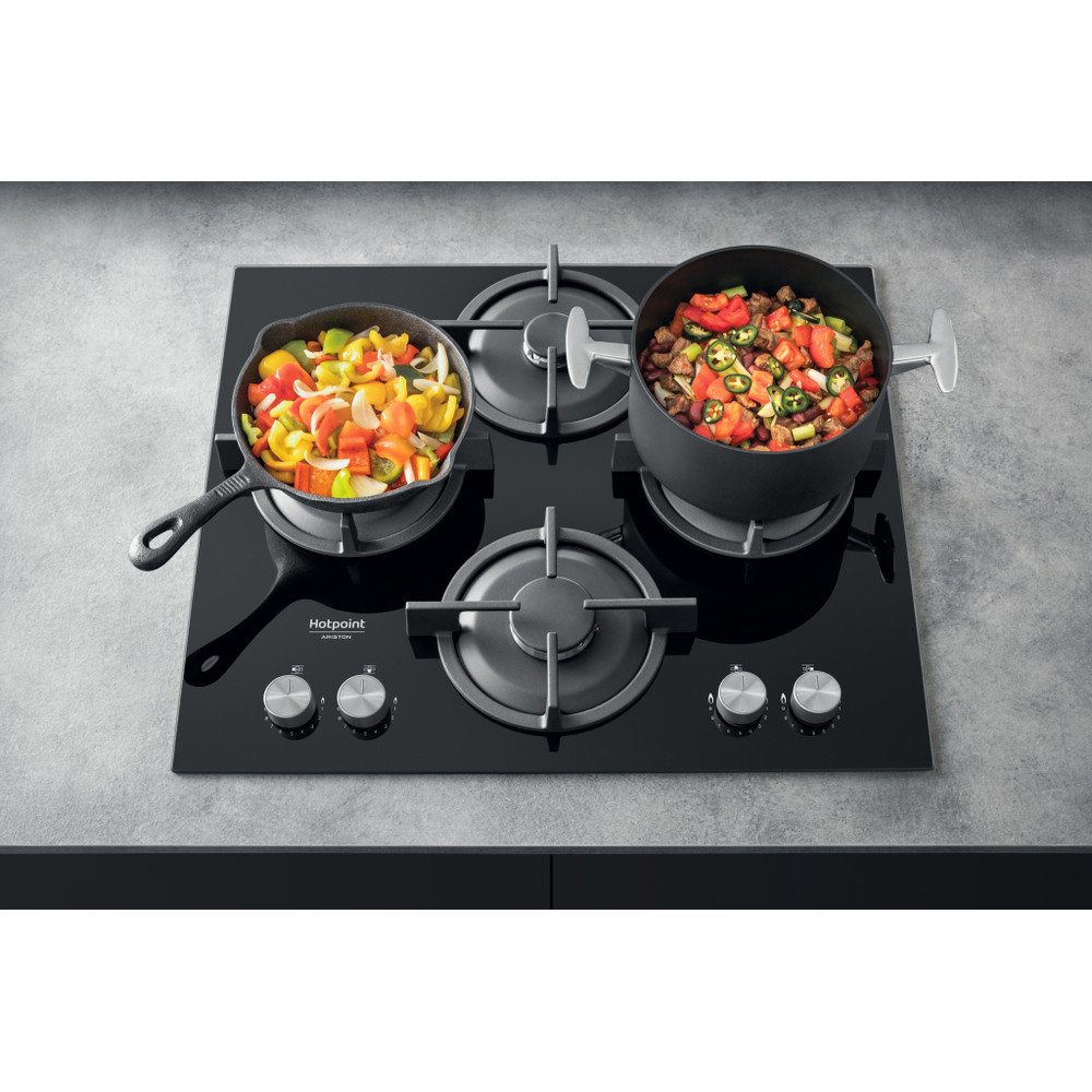 Hotpoint_Ariston Table de cuisson QS 61S/BK Noir Gaz Lifestyle detail