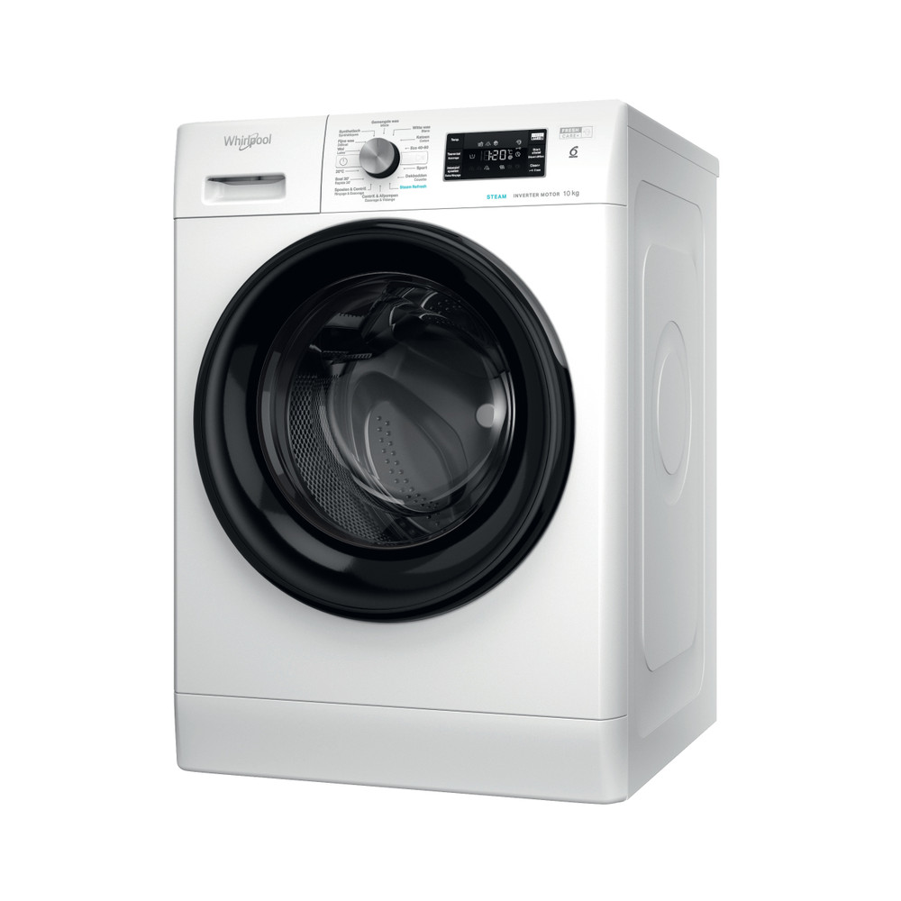 Whirlpool Wasmachine Vrijstaand FFB 10469E BV BE Wit Voorlader A Perspective