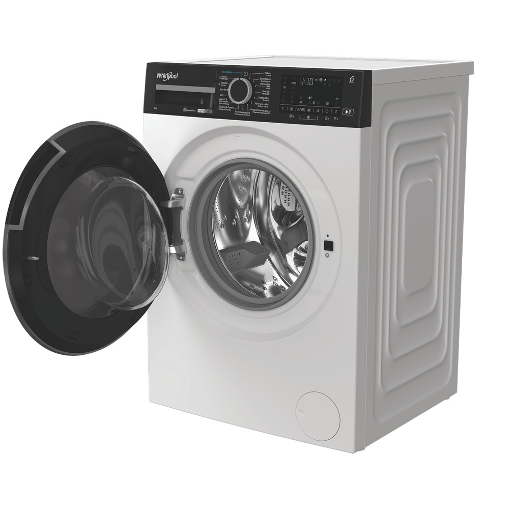 Whirlpool Lave-linge Pose-libre WPM 99W ADS BE Blanc Frontal A Perspective open