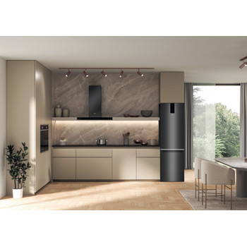 Whirlpool Холодильник з нижньою морозильною камерою. Соло W9 931A KS Чорний/Нержавіюча сталь 2 двері Lifestyle frontal