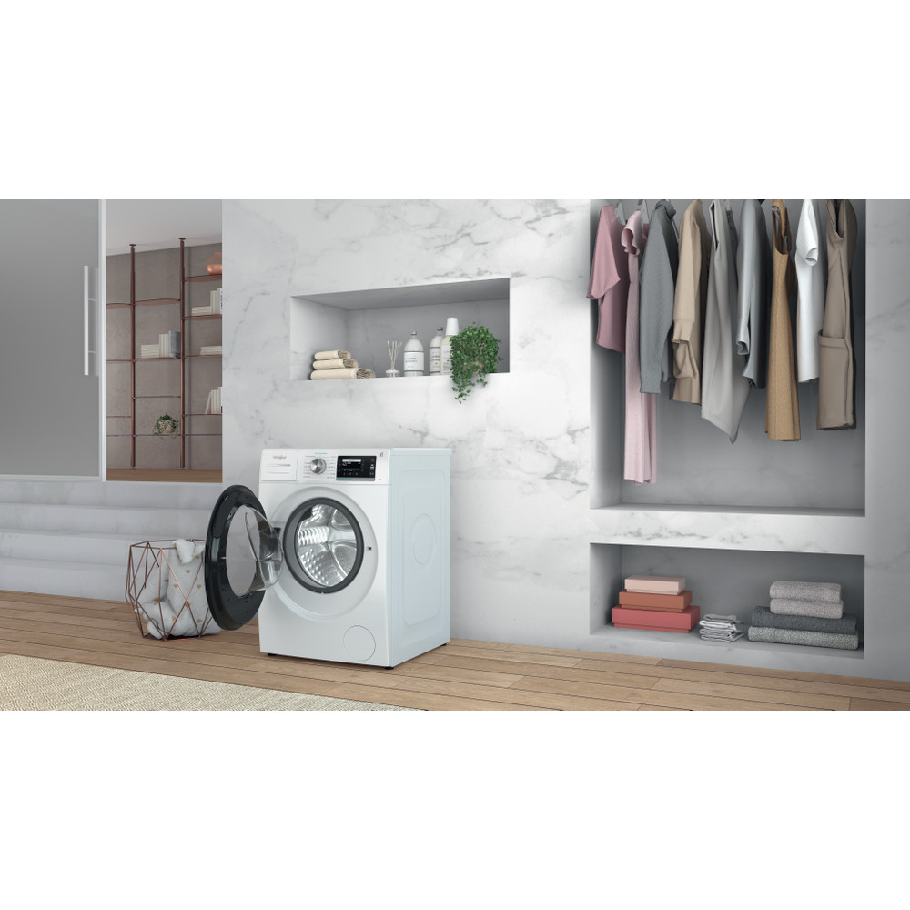 Whirlpool Maşină de spălat rufe Independent W6 W945WB EE Alb Încărcare frontală B Lifestyle perspective open