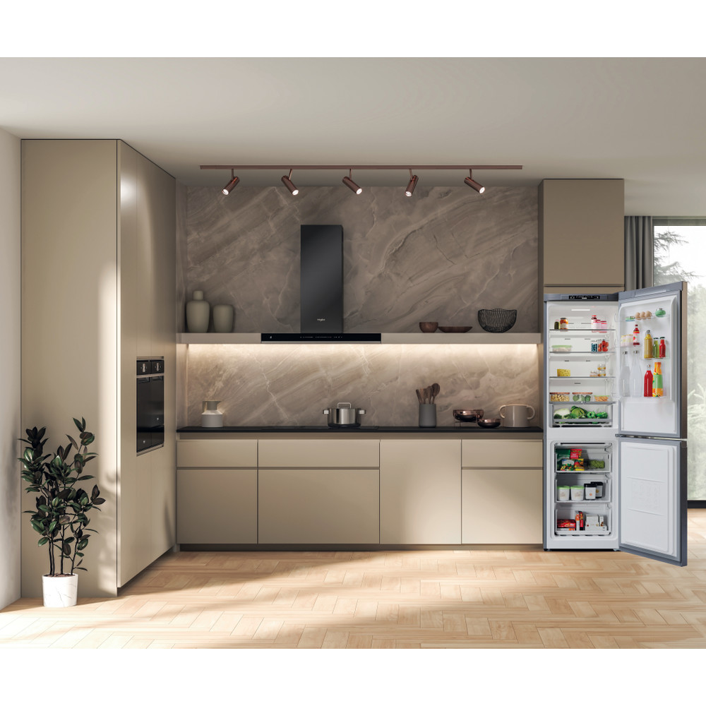 Bauknecht Køleskab/fryser kombination Fritstående KGN 18D13IN 2 Saturn Steel 2 doors Lifestyle frontal open