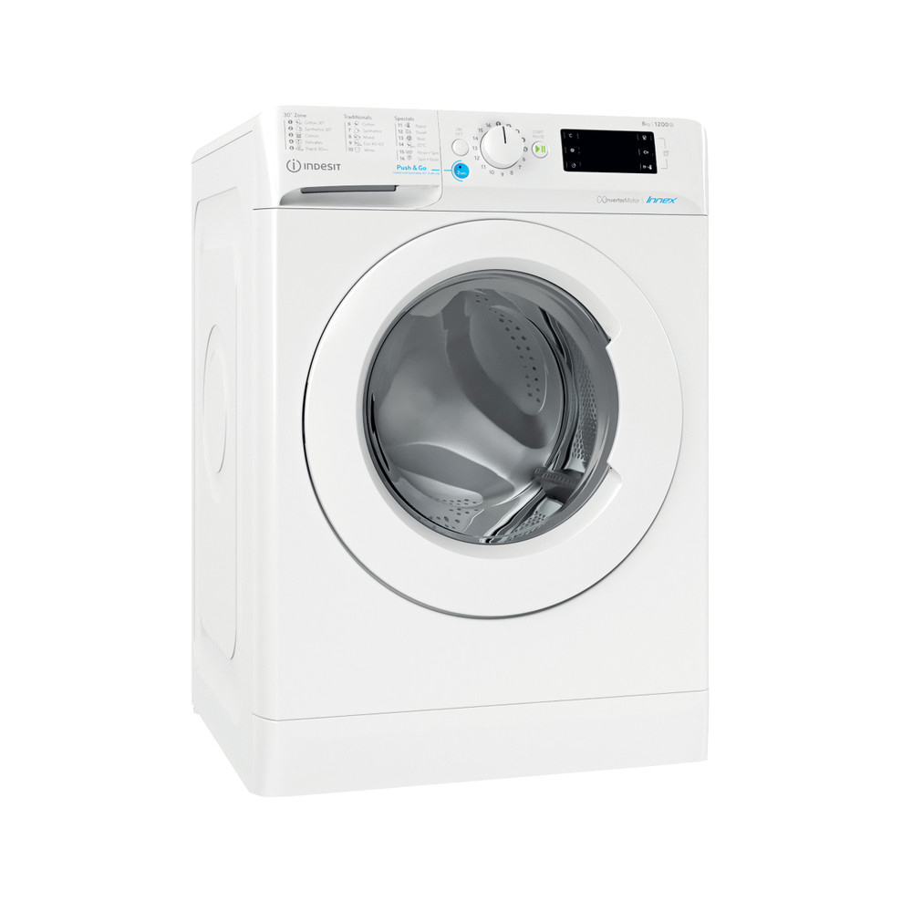 Indesit Perilica za rublje Samostojeći BWE 81284X W EE N Bijela Prednje punjenje C Perspective