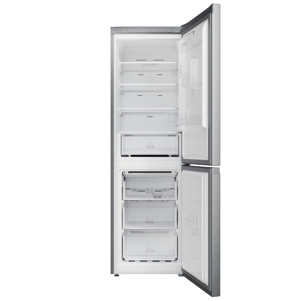 Hotpoint Fridge-Freezer Combination Free-standing H5X 82O SX Saturn Steel 2 doors Frontal open