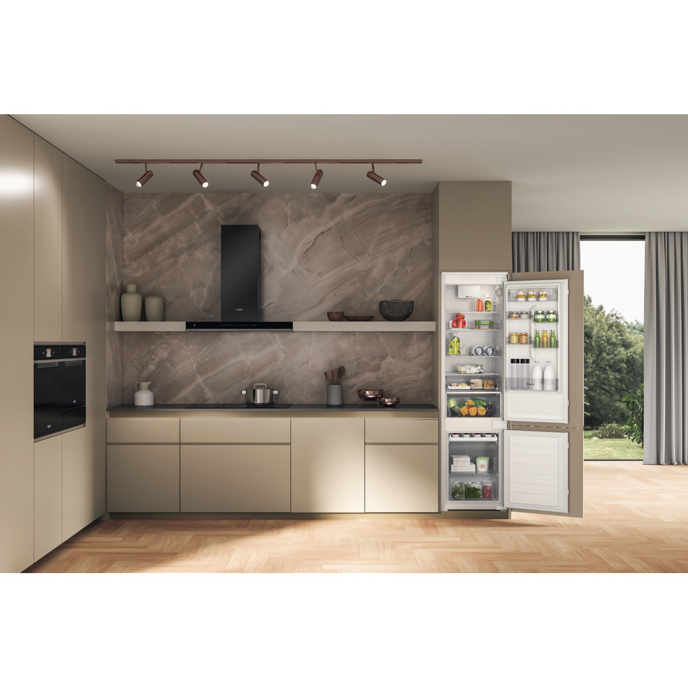 Whirlpool Kombinovaná chladnička s mrazničkou Vestavné WHC20D011B2 Bílá 2 doors Lifestyle frontal open