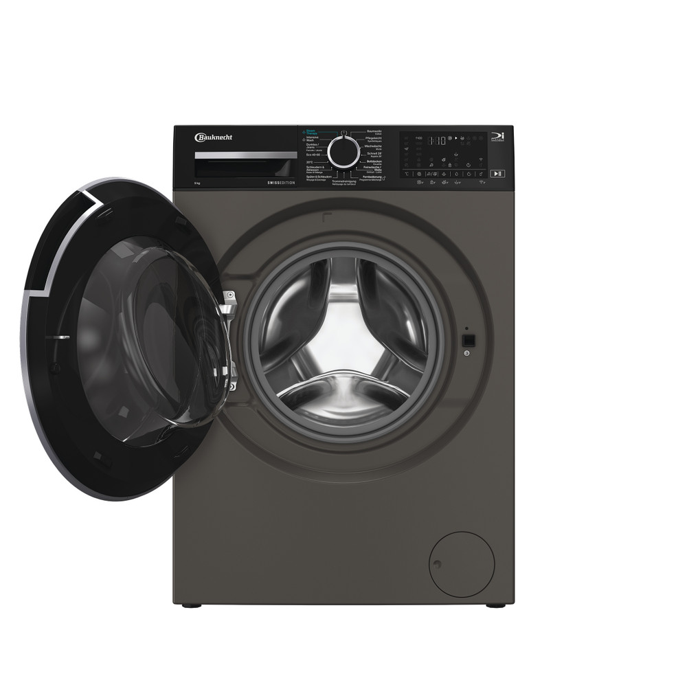 Bauknecht Lave-linge Appareil à pose libre BKWM8209 Manhattan Grey Chargeurs frontaux A Frontal open