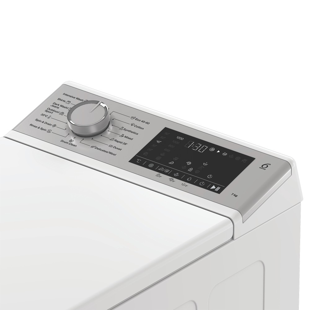 Whirlpool Perilica za rublje Samostojeći TW721DSFCEE Bijela Gornje punjenje A Lifestyle control panel