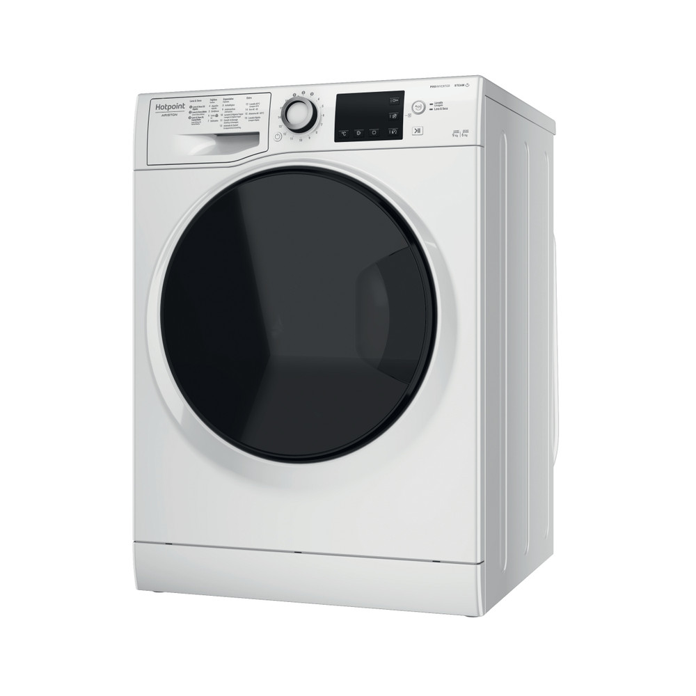 Hotpoint_Ariston Máquina de lavar e secar roupa Livre Instalação NDB 9636 DA SPT Branco Carga Frontal Perspective