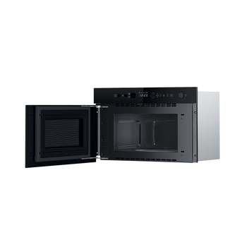 Whirlpool Micro-ondas Encastre WMN14BB Preto Eletrónico 22 MO + Função Grill 750 Perspective open