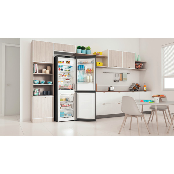 Indesit Kombinacija hladnjaka/zamrzivača Samostojeći INFC8 TI21X Inox 2 doors Lifestyle perspective open