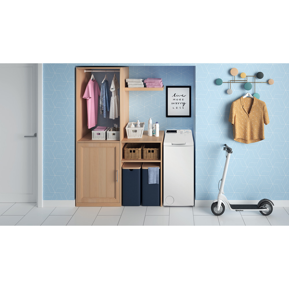 Indesit Πλυντήριο ρούχων Ελεύθερο BTW S72500 EU/N Λευκό Top loader B Lifestyle frontal