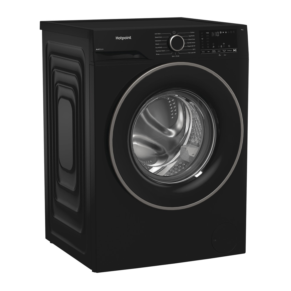 Hotpoint Washing machine Free-standing H 91B ANTI STAIN IRE Black Front loader A Perspective