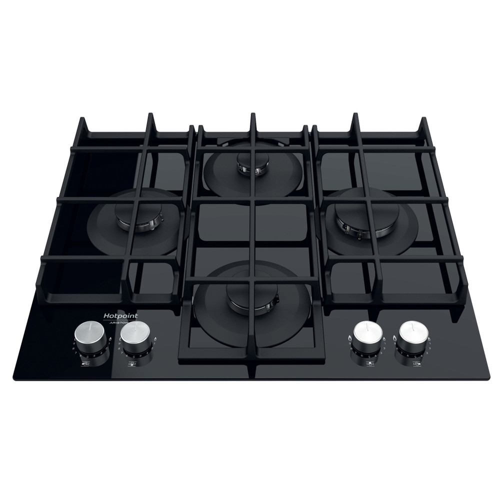 Hotpoint_Ariston Plită HAGS 61F/BK Negru Gaz Frontal top down