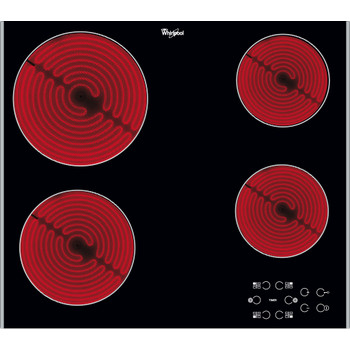 Whirlpool Hob AKT 8090 LX Black Radiant vitroceramic Frontal
