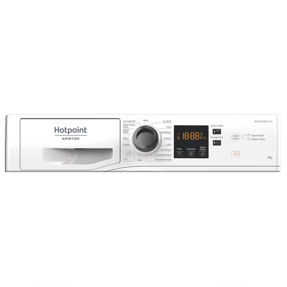 Hotpoint_Ariston Lave-linge Pose-libre NS8489WKFR Blanc Lave-linge frontal A Program
