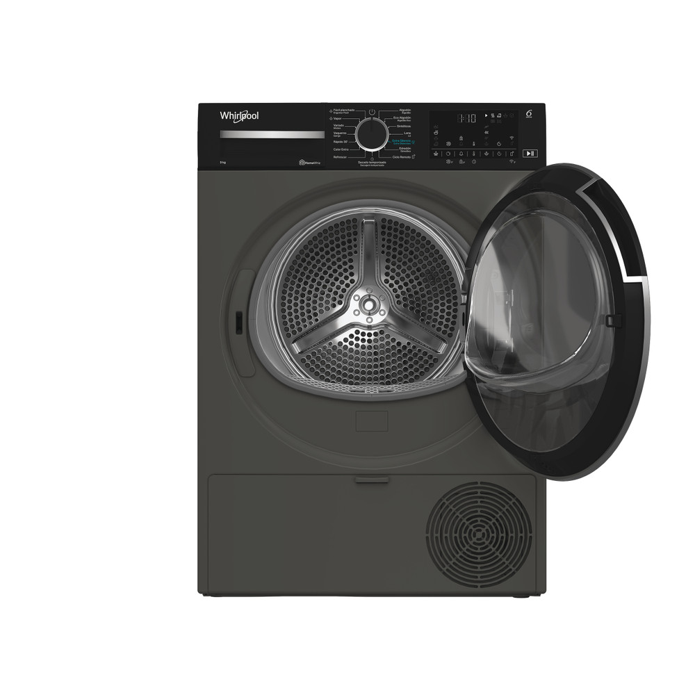 Whirlpool Secador C WD 95M GBR SPT Manhattan Grey Frontal open