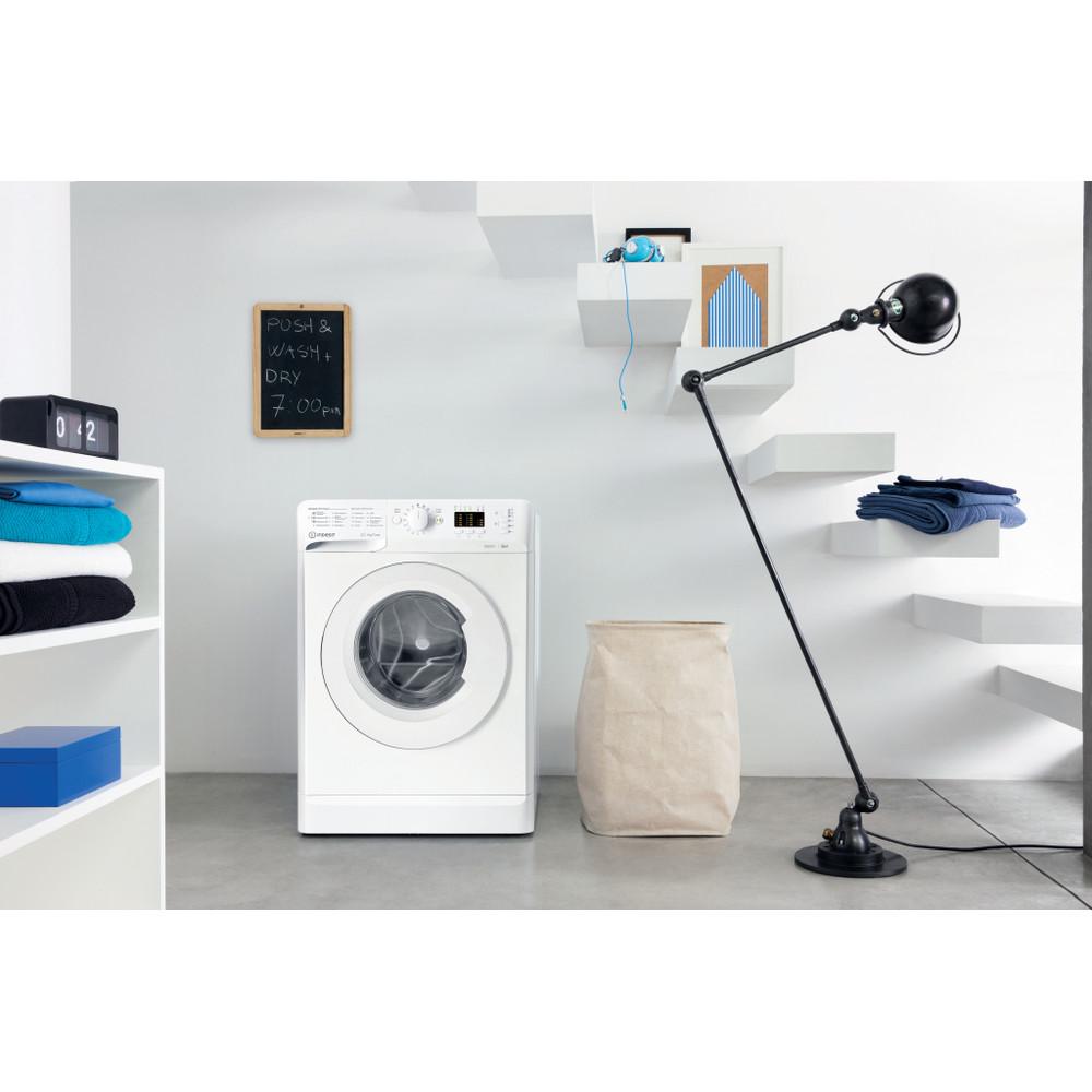 Indesit Стиральная машина Отдельно стоящий OMTWSA 61052 W UA Белый Front loader A++ Lifestyle perspective