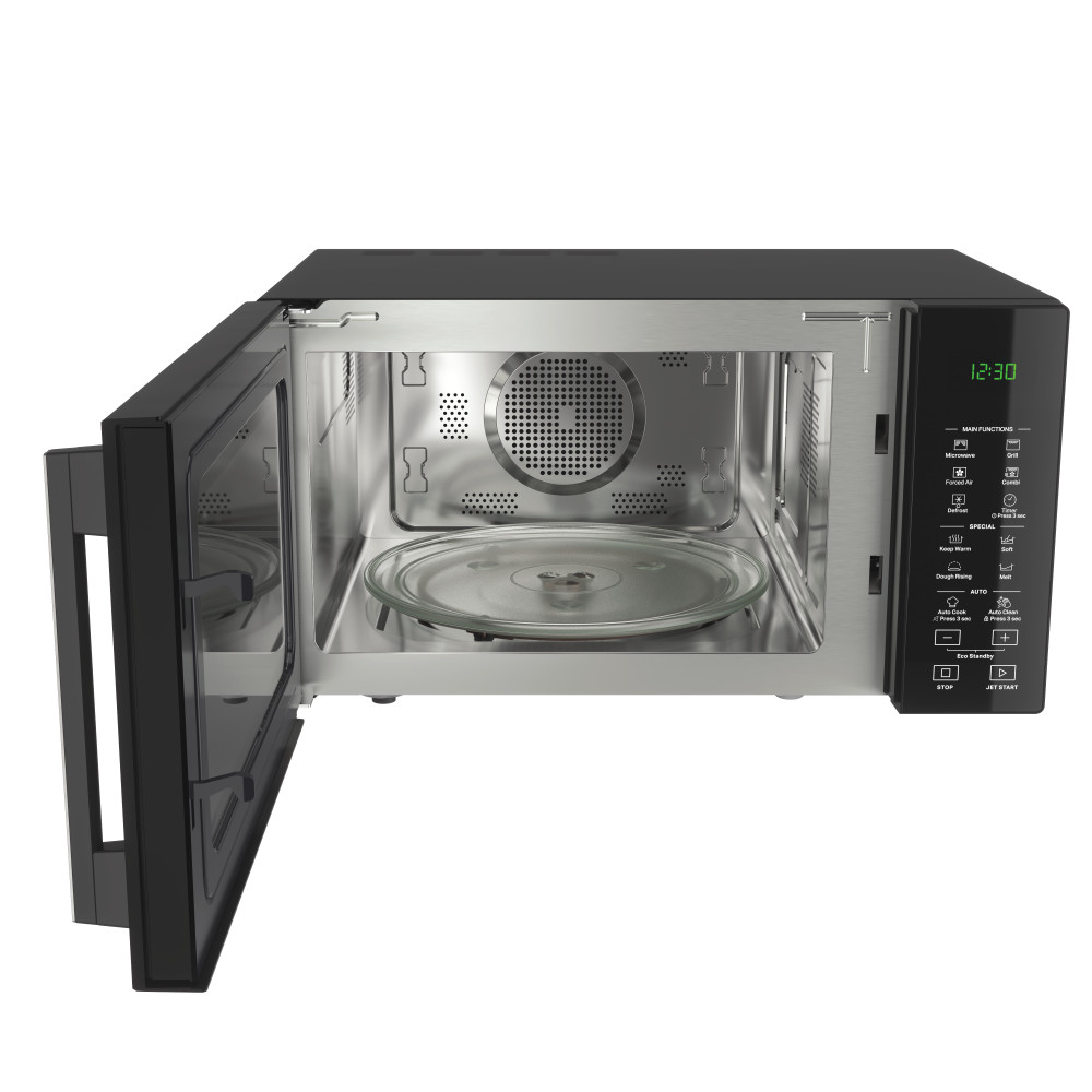 Whirlpool Magnetron Vrijstaand MWP 295 B Zwart Elektronisch 29 MW-Combi 900 Perspective open