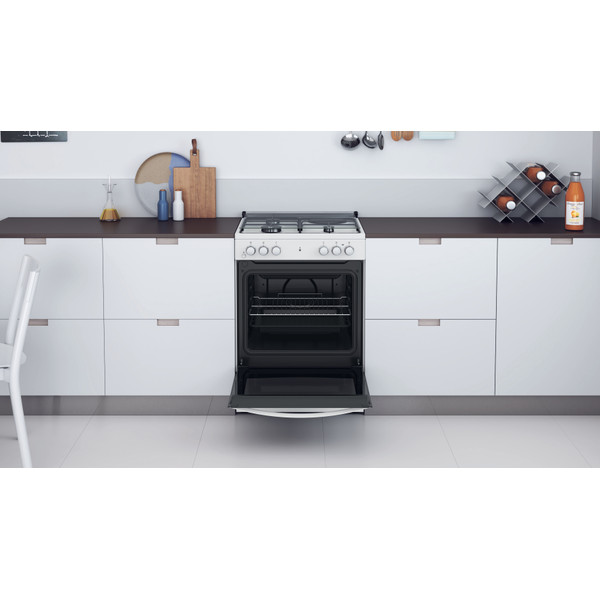 Indesit Κουζίνα IS67M4KHW/E Λευκό Μεικτή Lifestyle frontal open