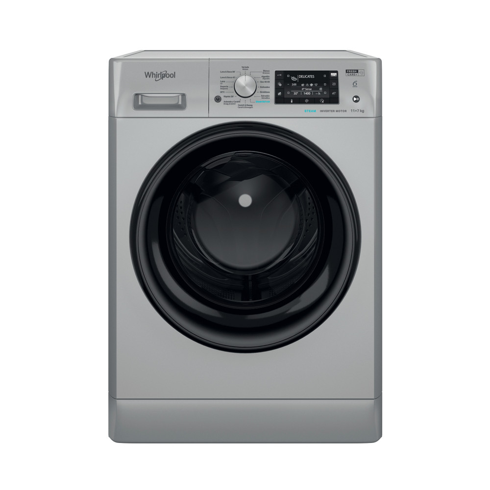 Whirlpool Máquina de lavar e secar roupa Livre Instalação FFWDD 1174269 SBV SPT Prata Carga Frontal Frontal