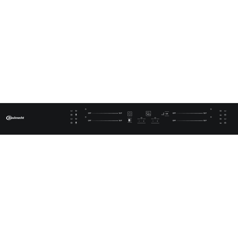 Bauknecht Kogeplade BS 7677F BA Black Induction vitroceramic Control panel