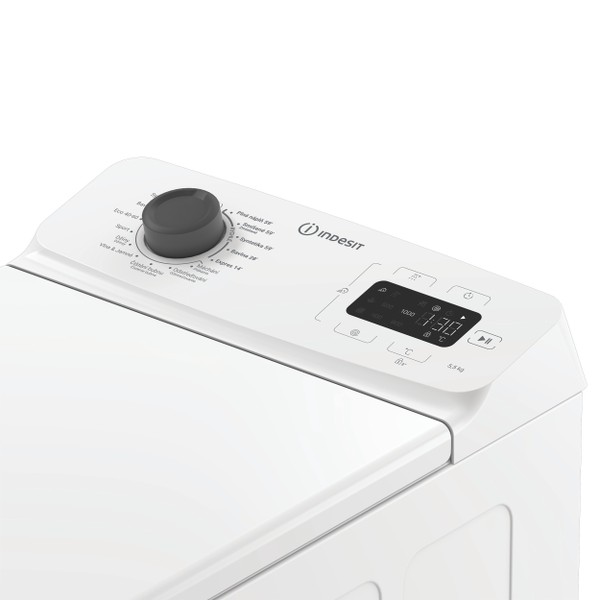 Indesit Pračka Volně stojící TI5512EGMTCS Bílá Vrchem plněná B Lifestyle control panel
