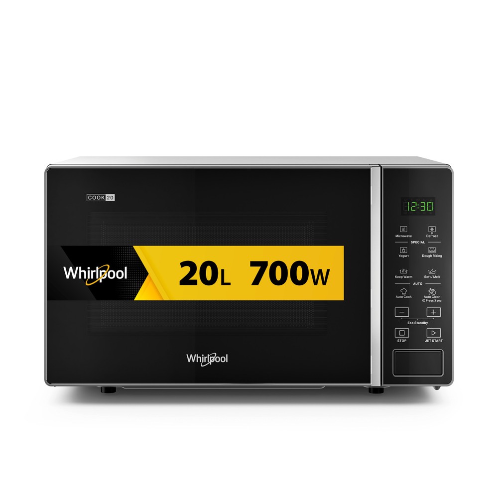Whirlpool Four à micro-ondes Pose-libre MWP 201 SB Silver Black Électronique 20 Micro-ondes uniquement 700 Frontal