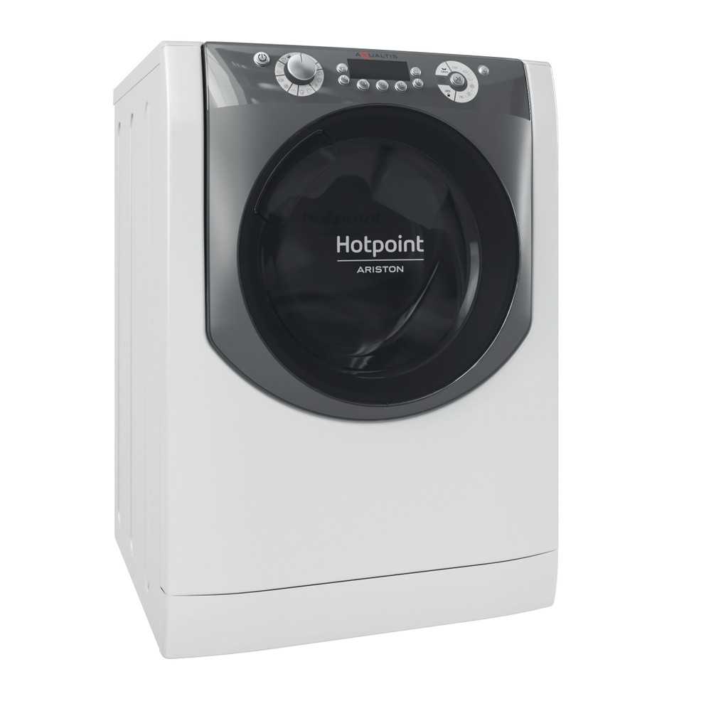 Hotpoint_Ariston Maşină de spălat rufe cu uscător Neincorporabil AQD972F 697 EU N Alb Încărcare frontală Perspective