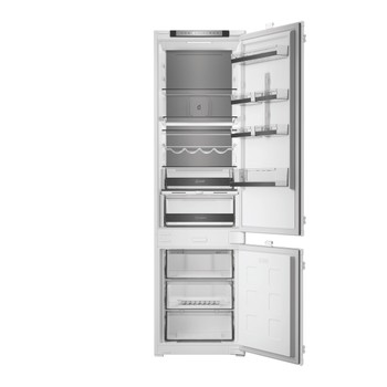 Whirlpool Réfrigérateur combiné Encastrable WHK2 5323 B5E2 Zinc Metal 2 portes Frontal open