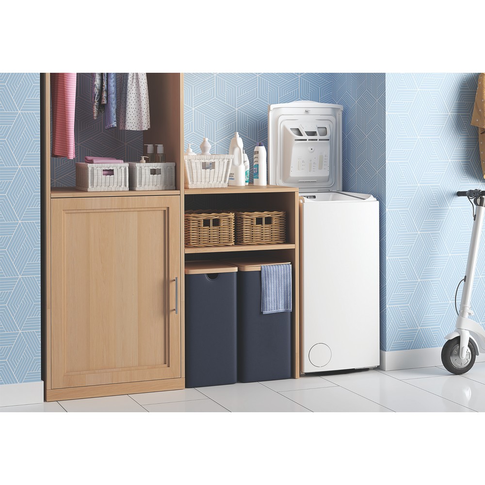 Indesit Práčka Voľne stojace BTW S50400 EU/N Biela Zhora plnená C Lifestyle perspective open