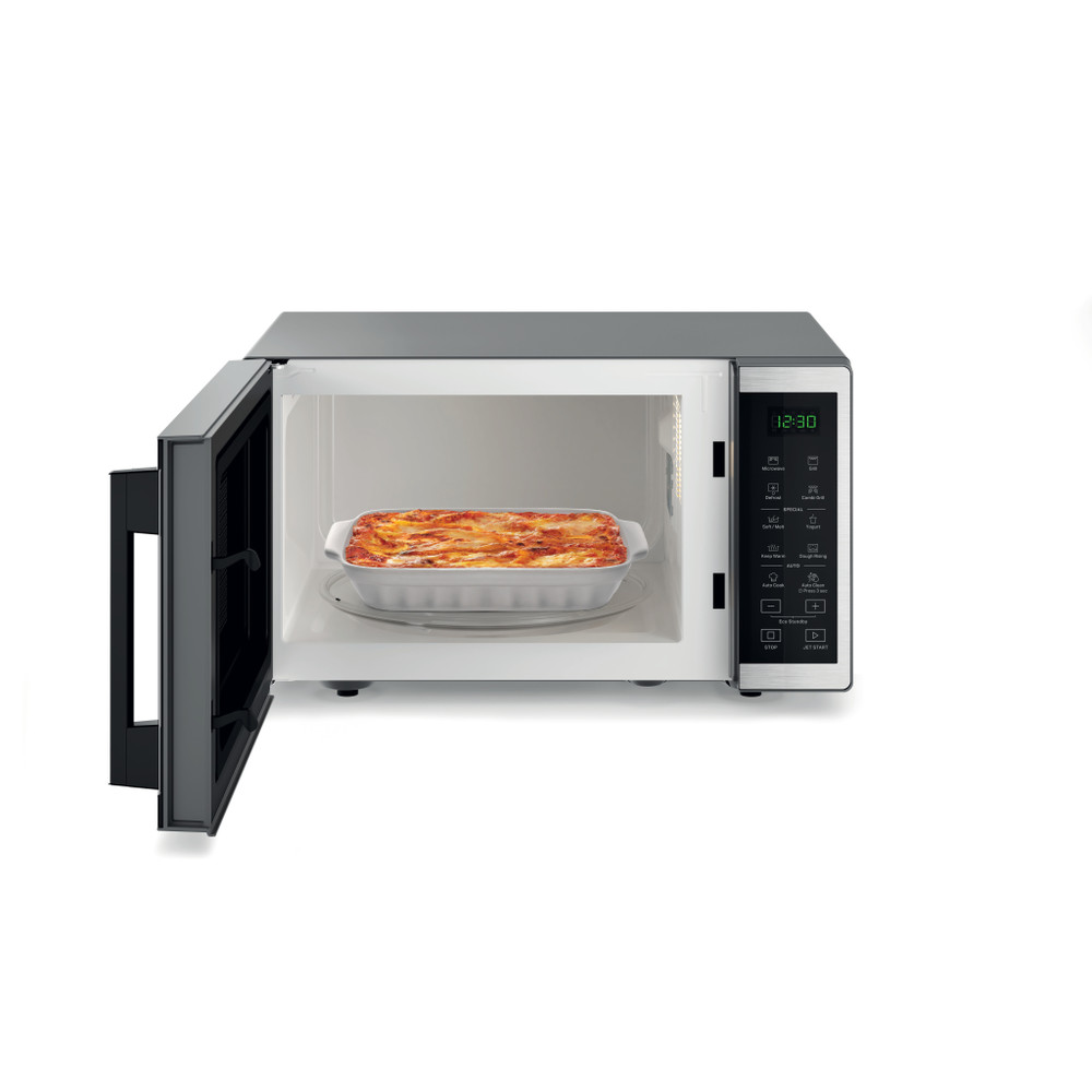 Whirlpool Microgolfoven Vrijstaand MWP 253 SX Inox Elektronisch 25 Microgolven+Grill 900 Frontal open